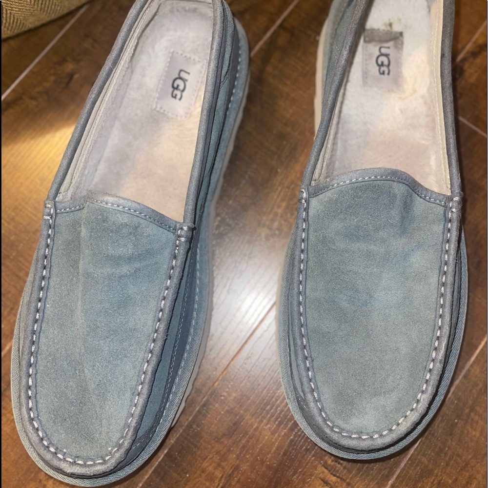UGG Dex Dark Gray Suede Loafers Slippers Shoes - size 12